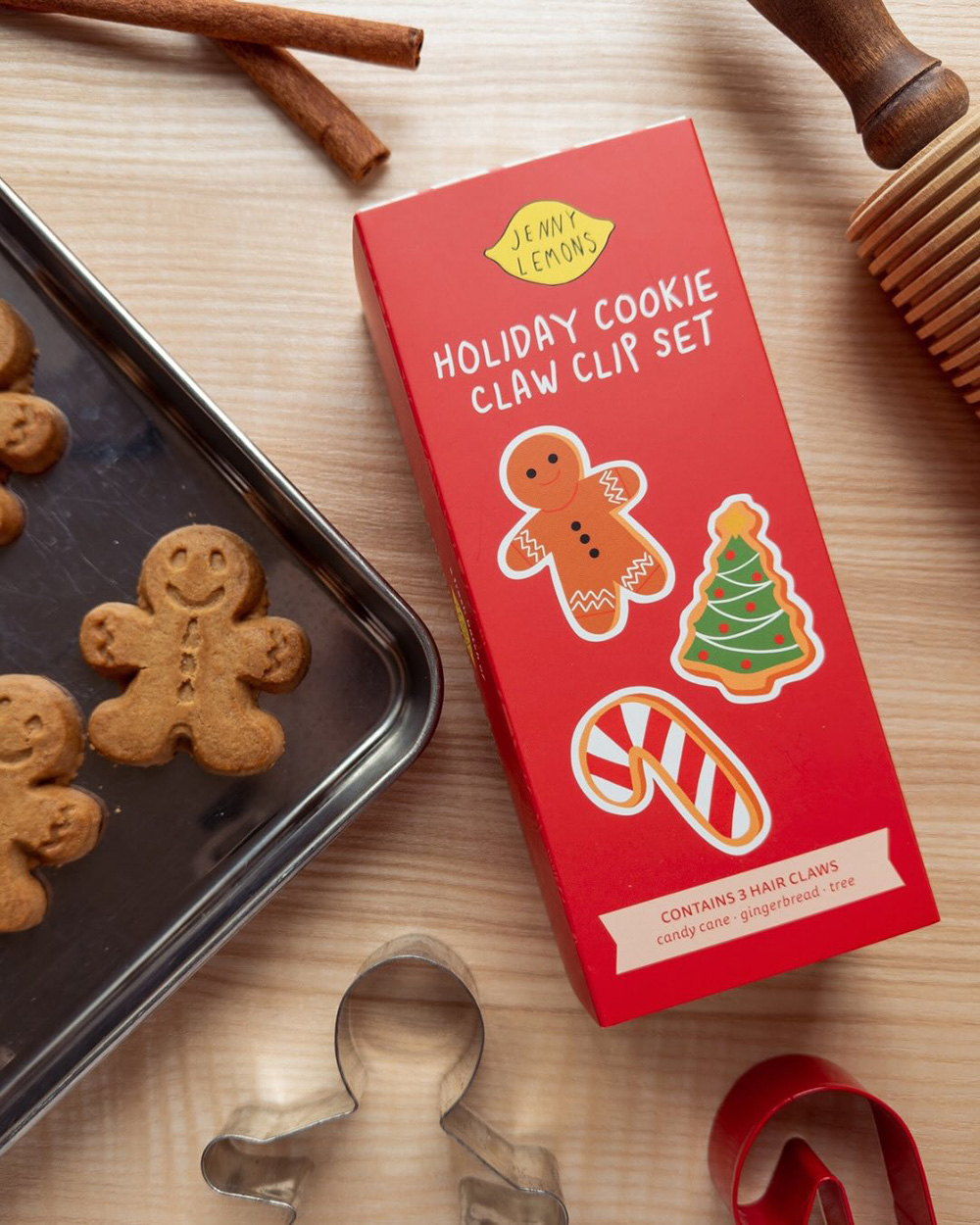 Holiday Cookie Hair Claw Clip Gift Set