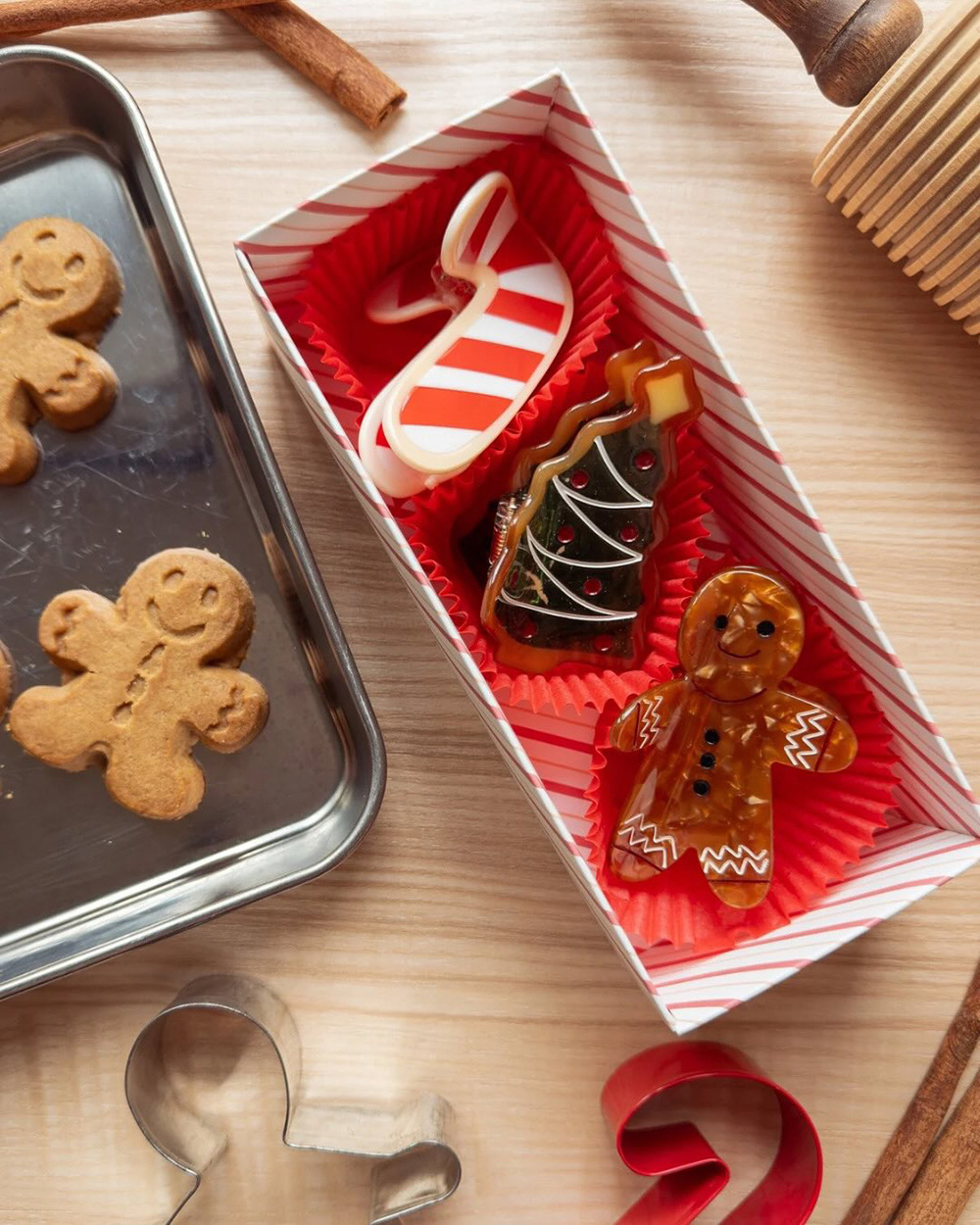 Holiday Cookie Hair Claw Clip Gift Set