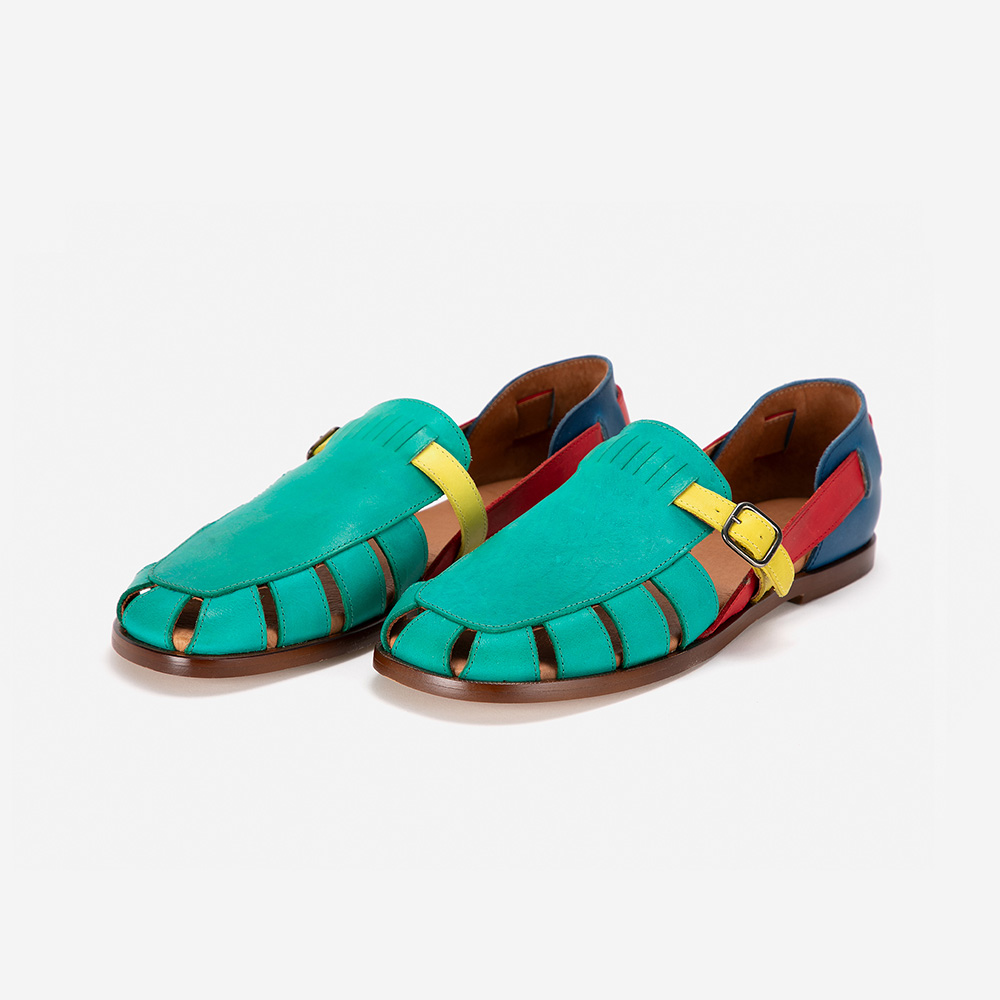 Pickels Colour Block Leather Women Sandal