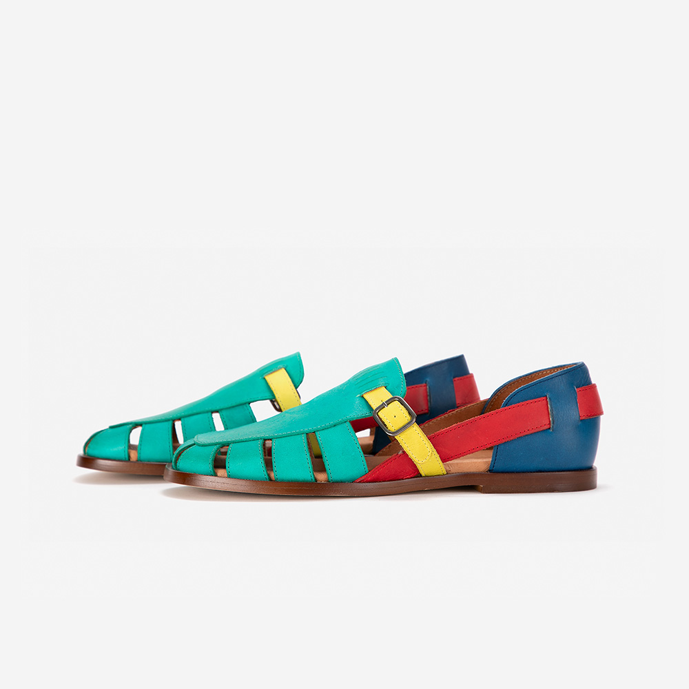 Pickels Colour Block Leather Women Sandal
