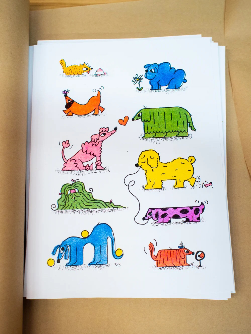 Framed Woofers Risograph Print