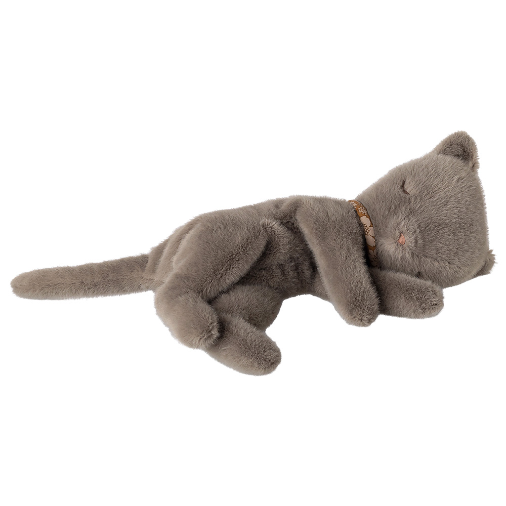 Sleeping Kitten Plush, Small - Grey