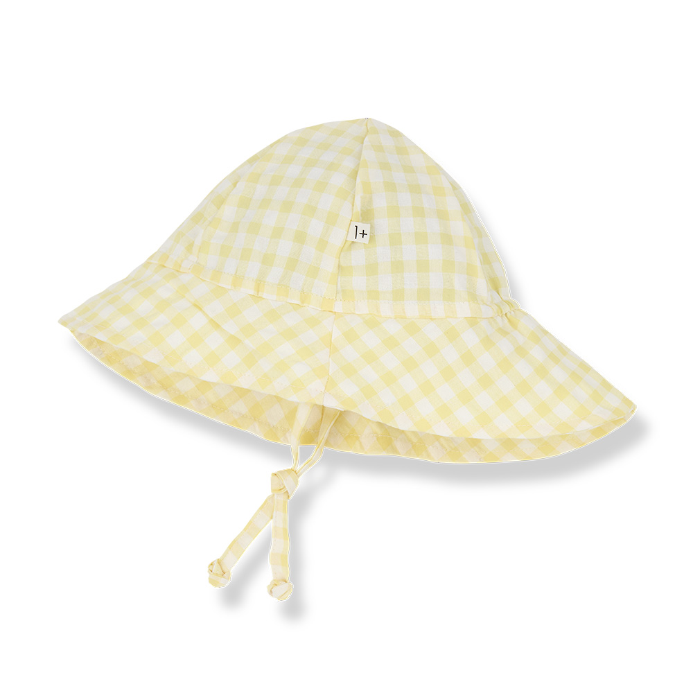 Egas Gingham Seersucker Summer Hat - Pastel Yellow
