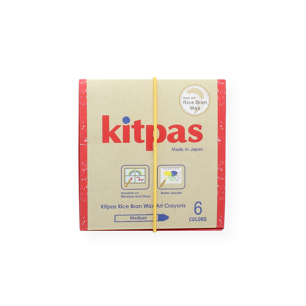 Kitpas Rice Bran Wax Art Crayons - 6 Colours