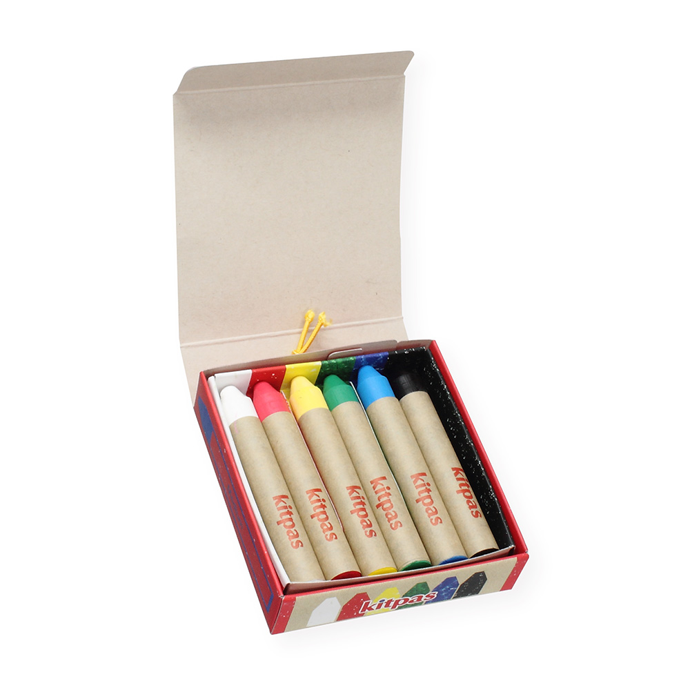 Kitpas Rice Bran Wax Art Crayons - 6 Colours
