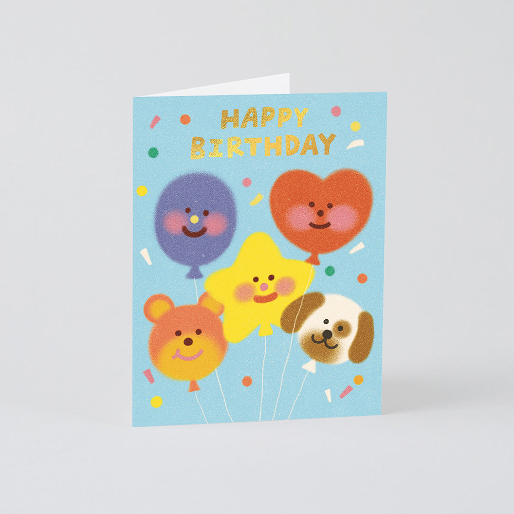 Happy Birthday Balloon Gang Kids Card