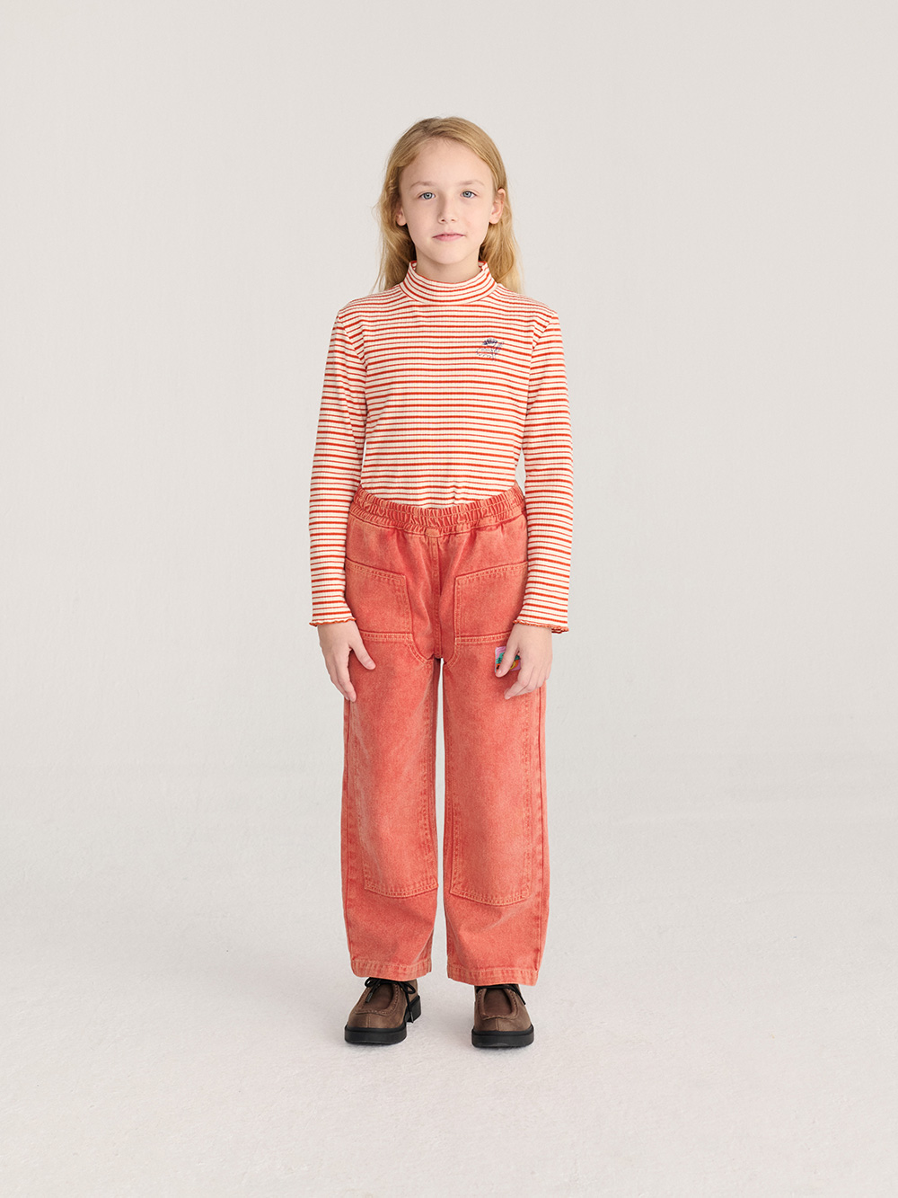 Energy Flower Stripes Turtleneck T-Shirt