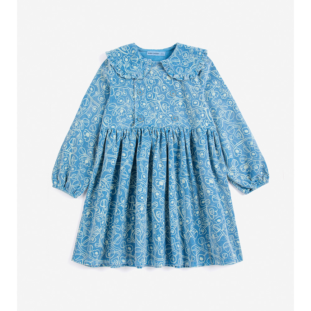 Bobo Choses Sketchy Flowers Corduroy Dress