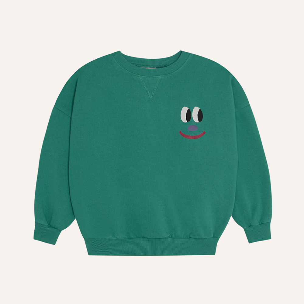 Smiling Face Green Sweatshirt