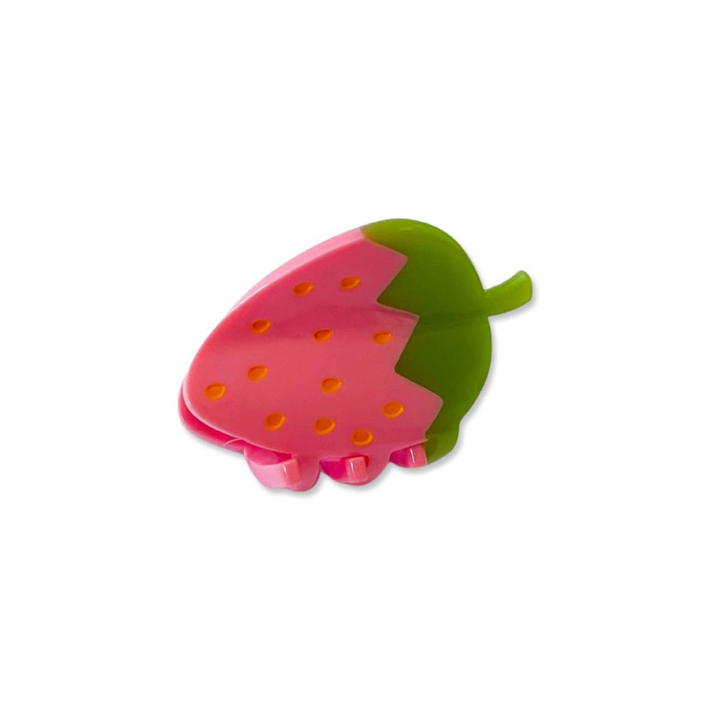 Mini Pink Strawberry Hair Claw Clip