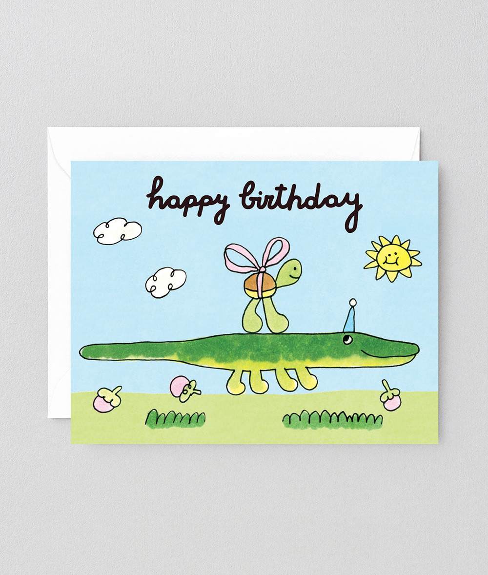 Happy Birthday Croc and Turtle Kids Birthday Card