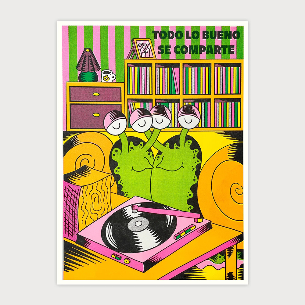 Print "Se comparte" In Black Frame