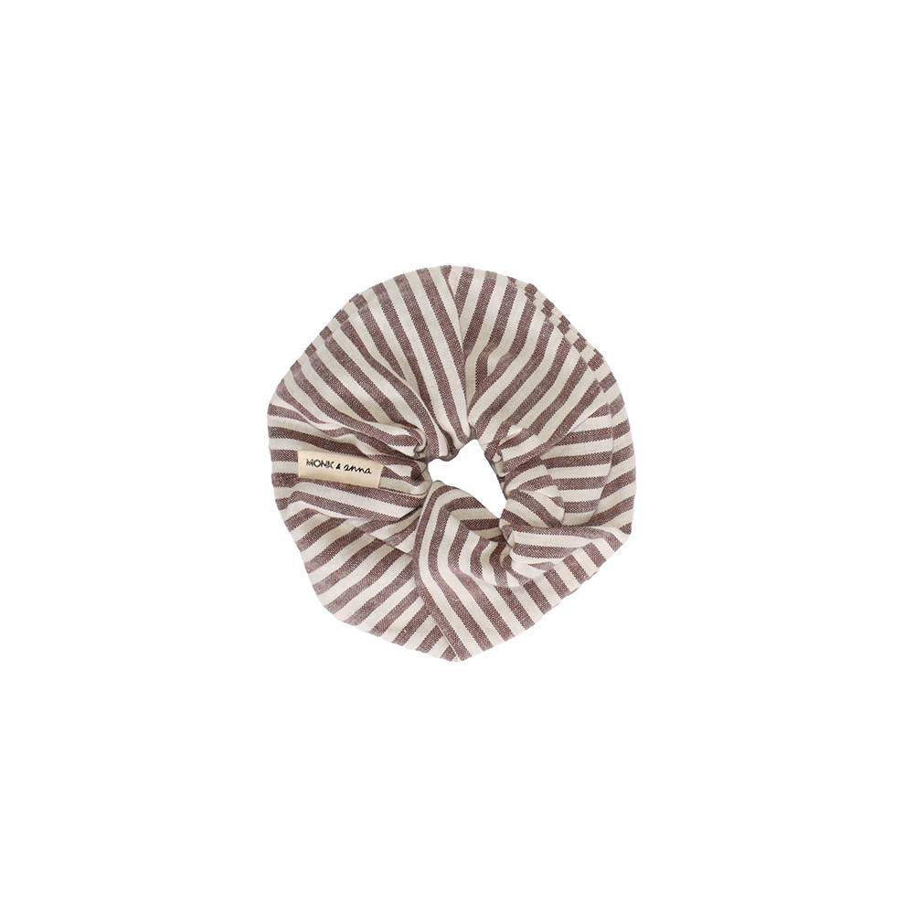 Monk & Anna Scrunchie - Stripes Mocha