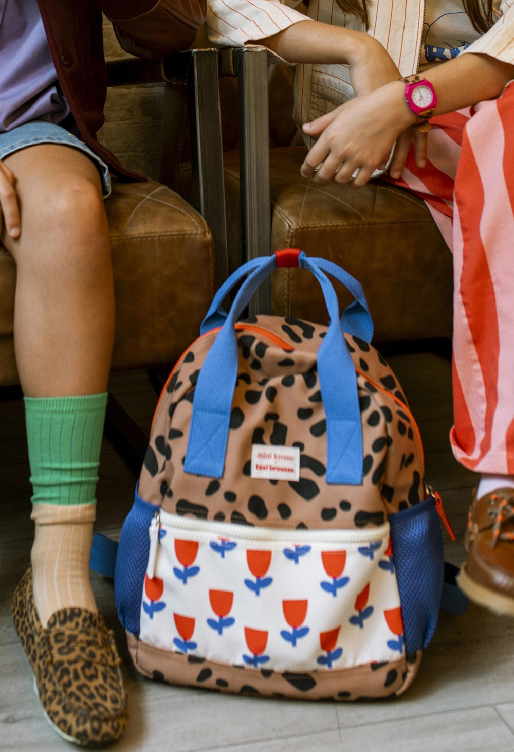 Flower & Leopard Backpack Mini Kyomo x Taxi Brousse
