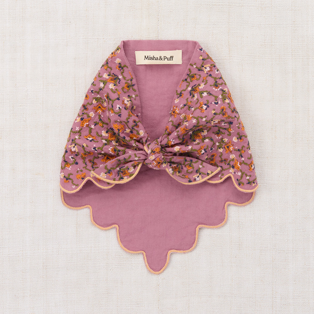 Embroidered Scallop Scarf