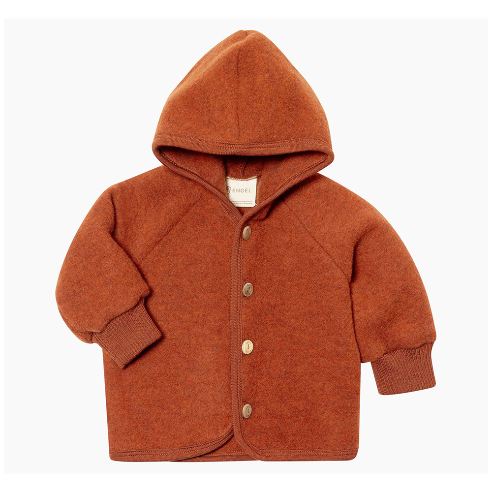 Wool Fleece Hooded Jacket - Magma Melange