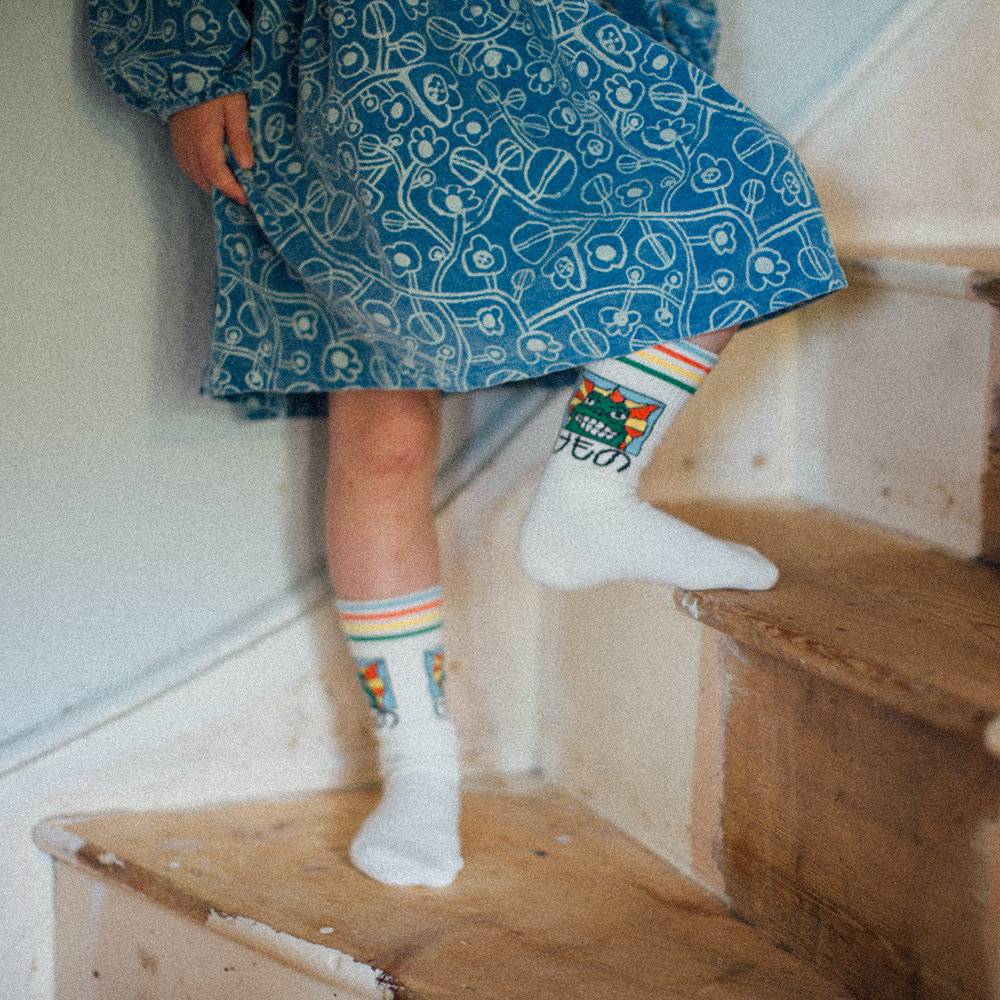 Bobo Choses Sketchy Flowers Corduroy Dress