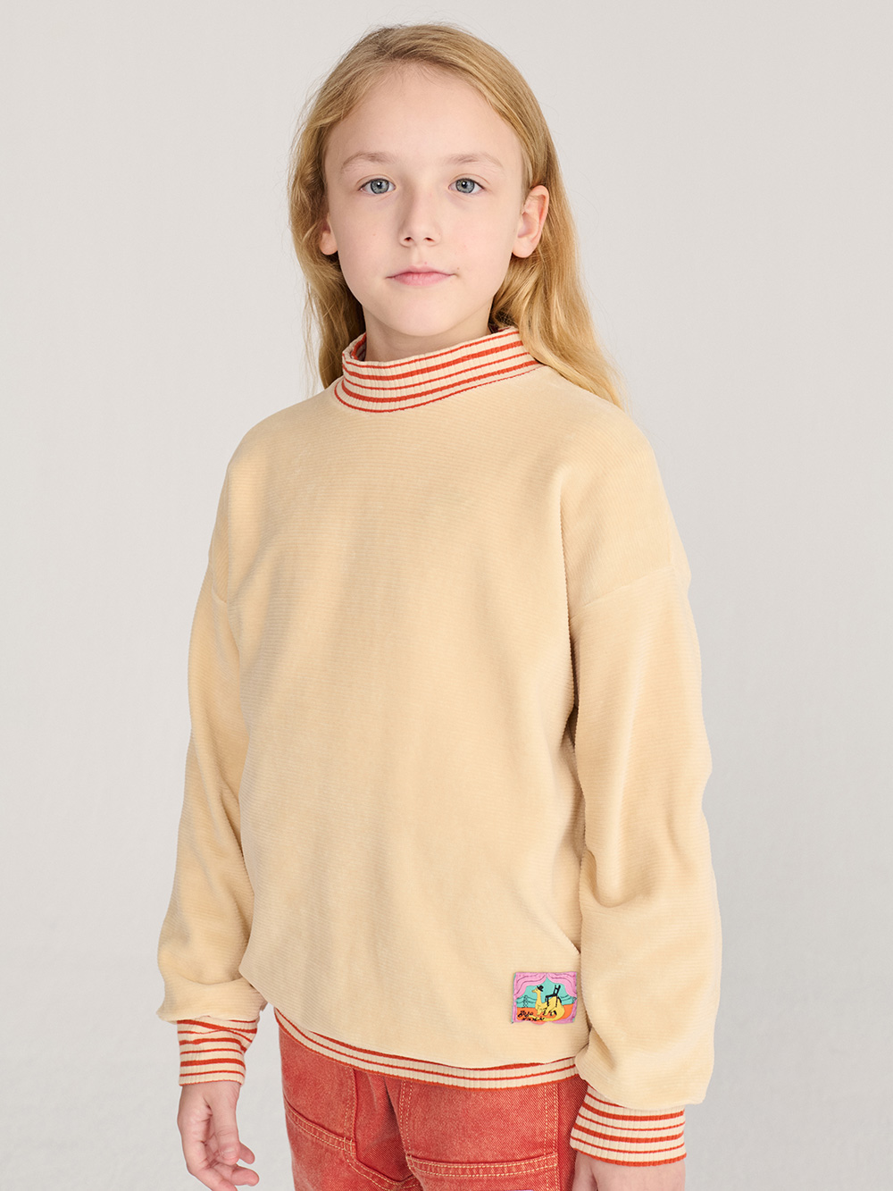 Energy Flower Stripes Turtleneck T-Shirt