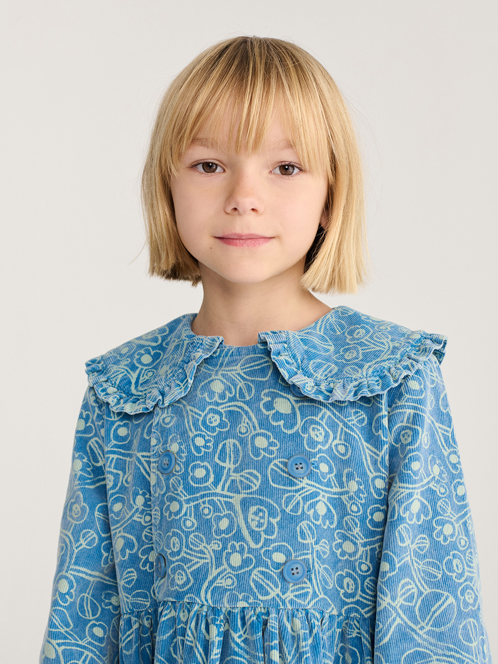 Bobo Choses Sketchy Flowers Corduroy Dress