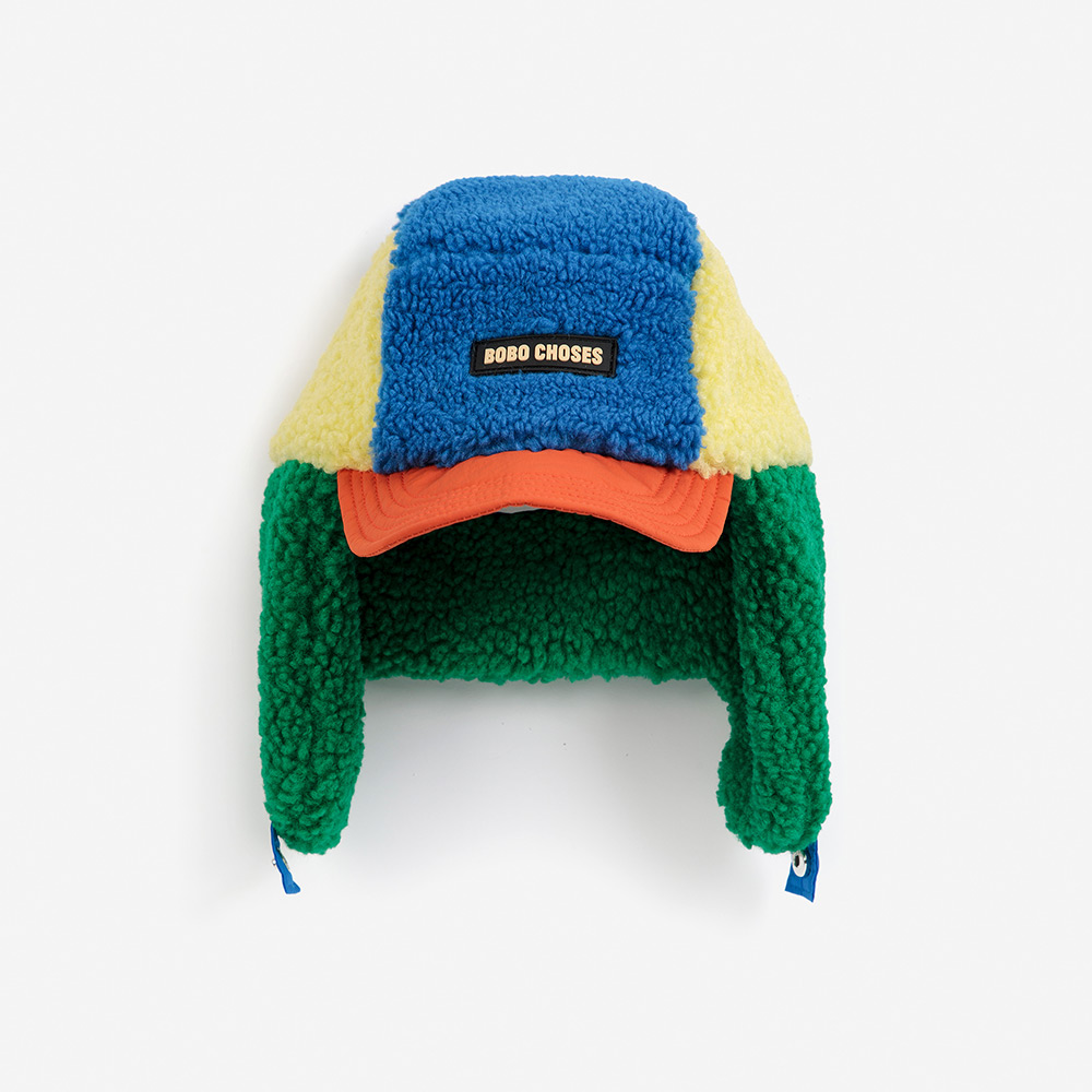Colour Block Sheepskin Chapka