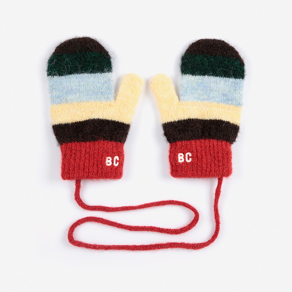 Bobo Choses Striped Knitted Baby Mittens