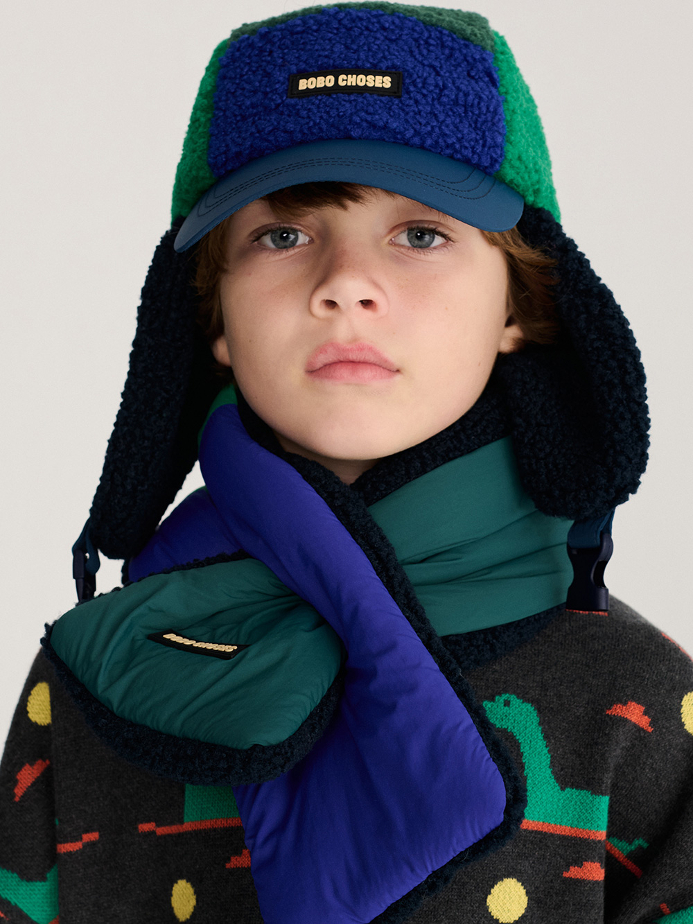 Bobo Choses Colour Block Sheepskin Chapka