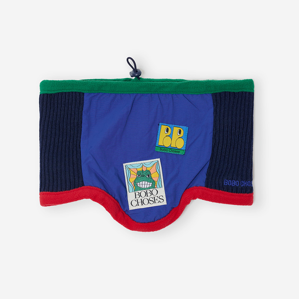 Bobo Choses Colour Block Neck Warmer Blue