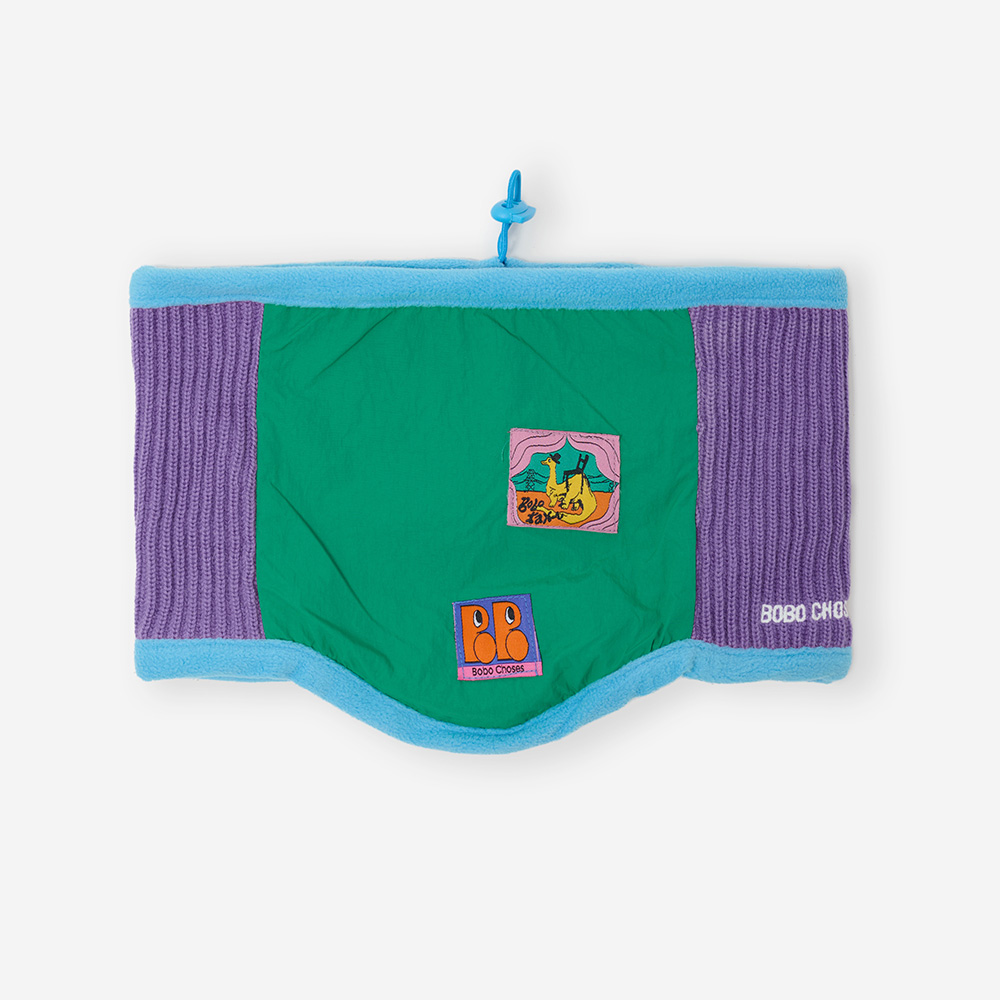 Bobo Choses Colour Block Neck Warmer Purple