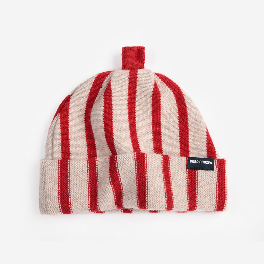 Merino Wool Striped Beanie