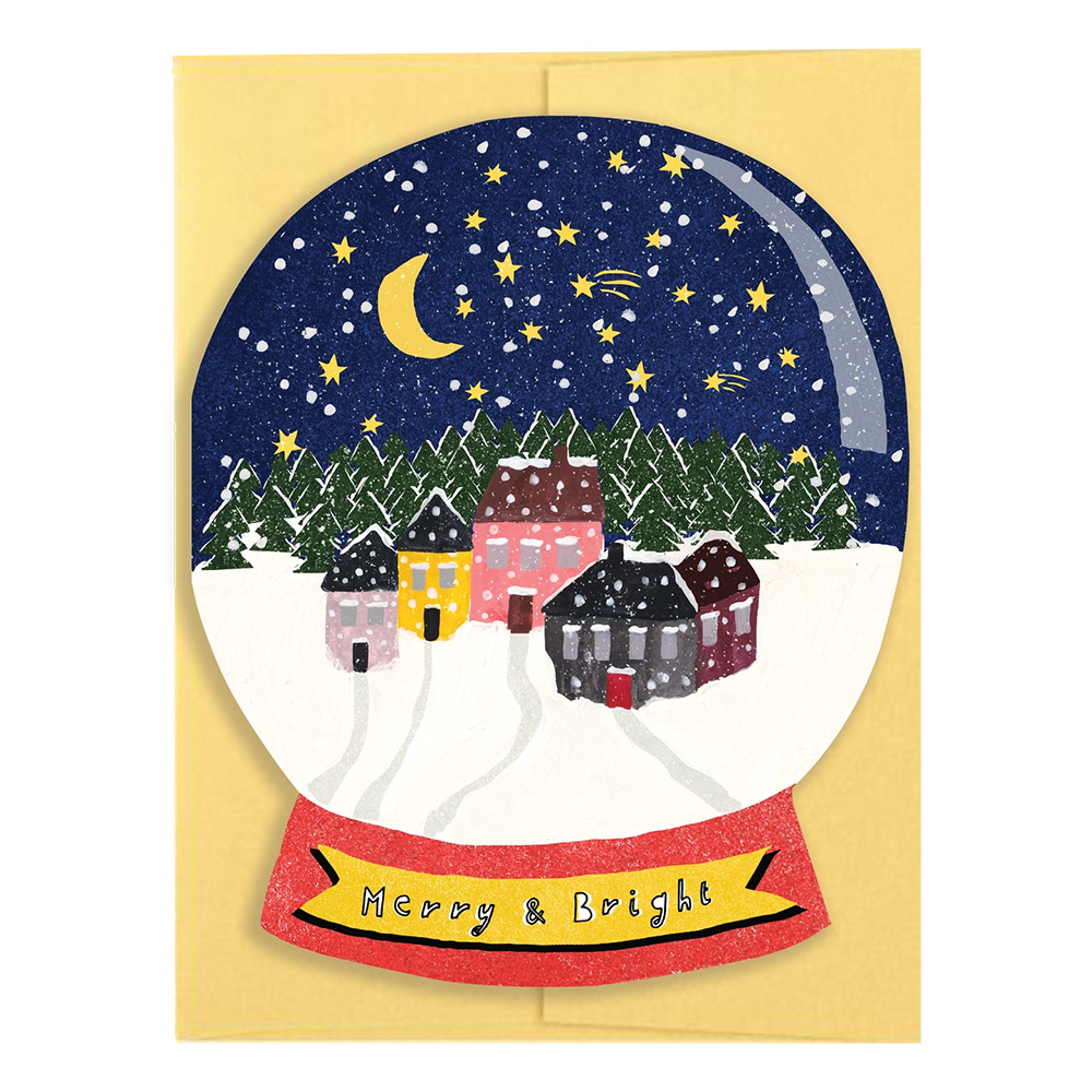 Merry & Bright Snow Globe Die-Cut Card