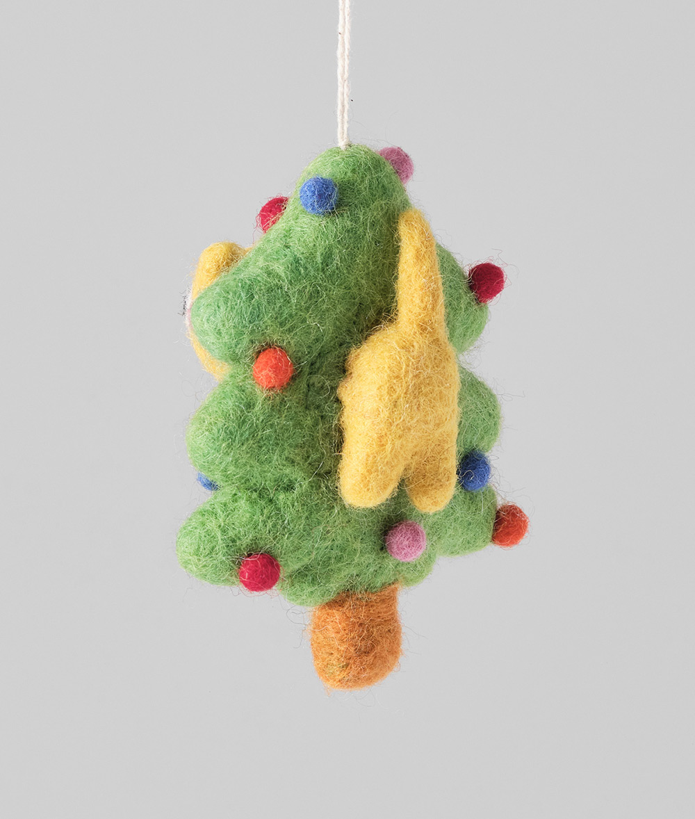 Hanging Felt Ornament - Bobby Cat in Christmas Tree
