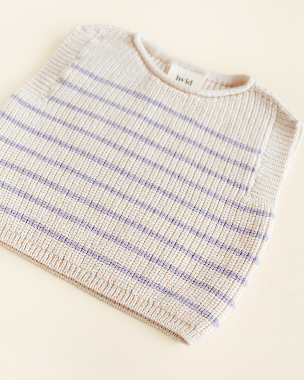 Harvey Baby Vest – Cream & Lilac