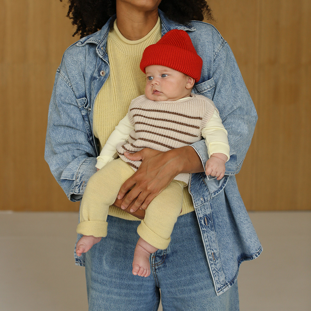 Harvey Baby Vest – Cream & Mocha