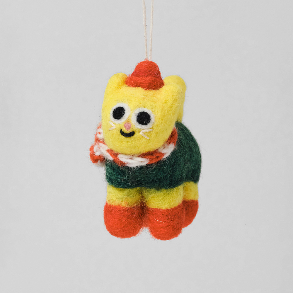 Hanging Felt Ornament -  Hans Cat