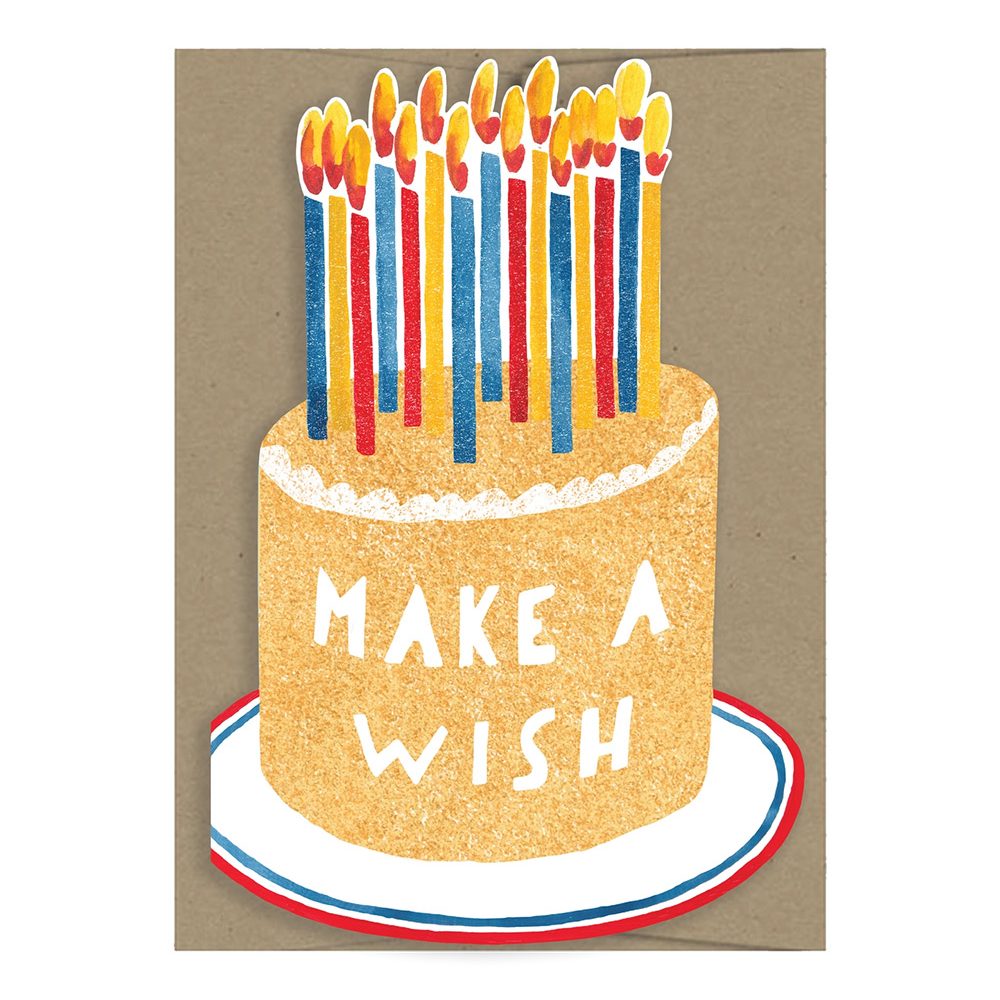 Make A Wish Cake Die-Cut Card