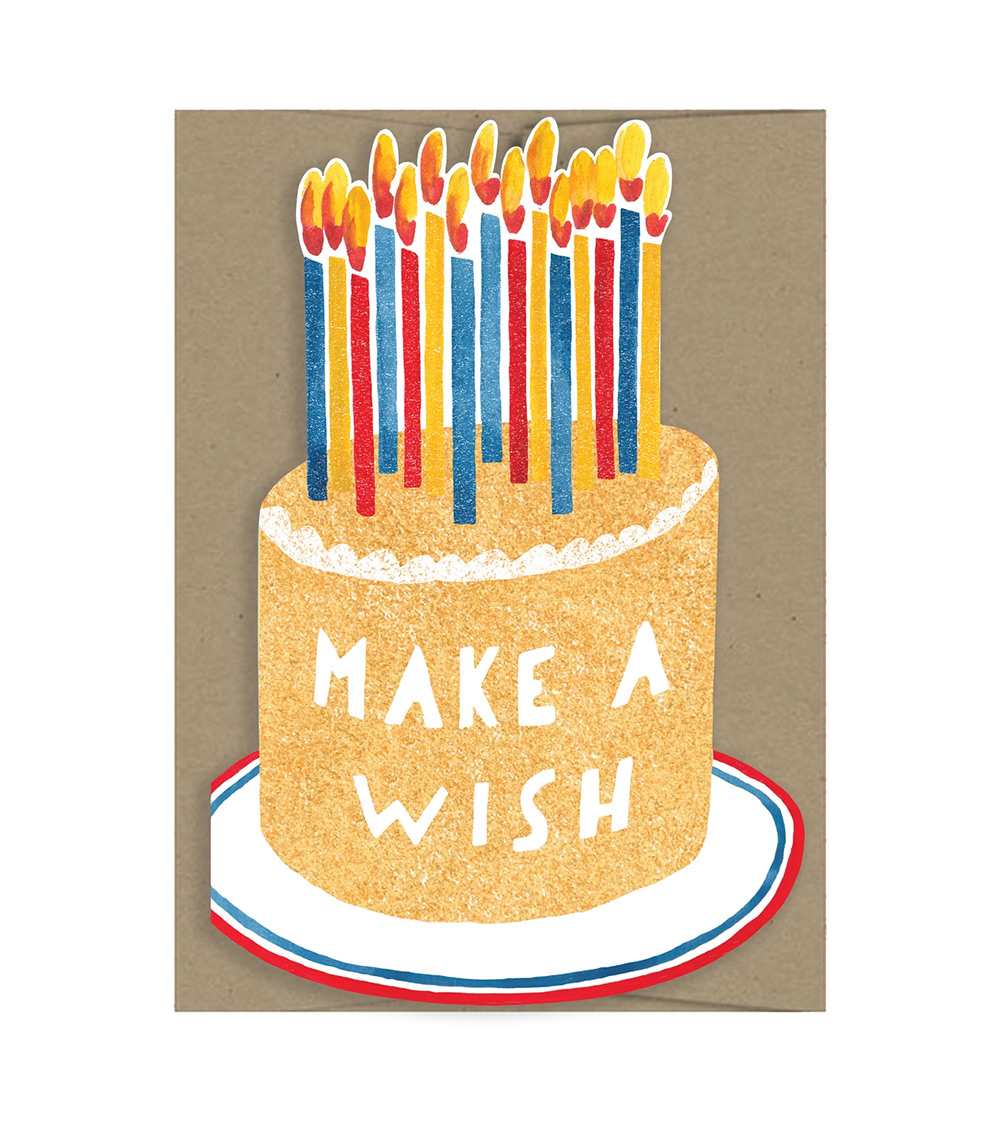 Make A Wish Cake Die-Cut Card