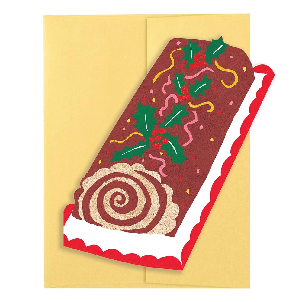 Holiday Yule Log Die-Cut Card